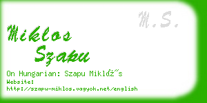 miklos szapu business card